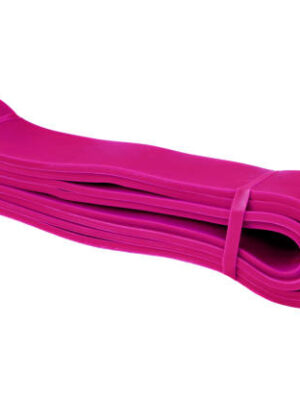 Pink rubber expander for fitness isolated on white background